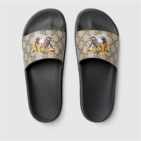 gucci flip flops supreme tiger|gucci tiger slide.